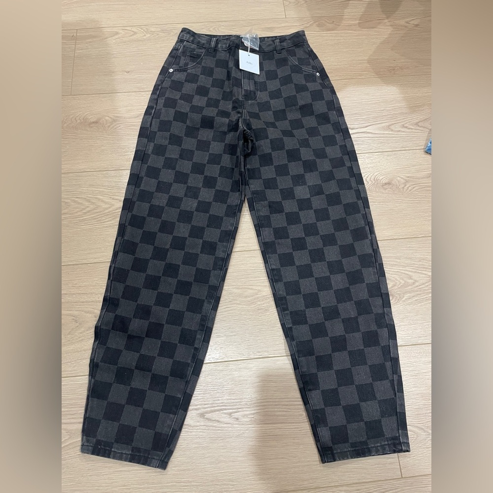 ADIKA Checkered Black and Gray Pants